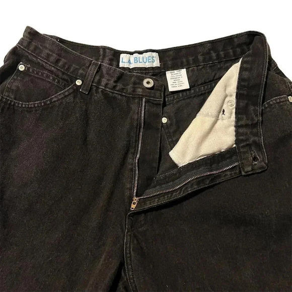Vintage 90s L.A. Blues Women's Plus Size 18 Black Relaxed Denim Jeans - Picture 6 of 12